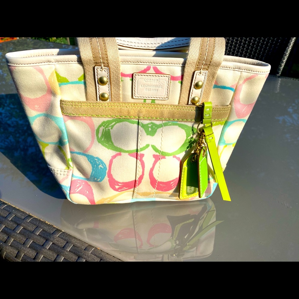 NEW Multi color Coach small tote